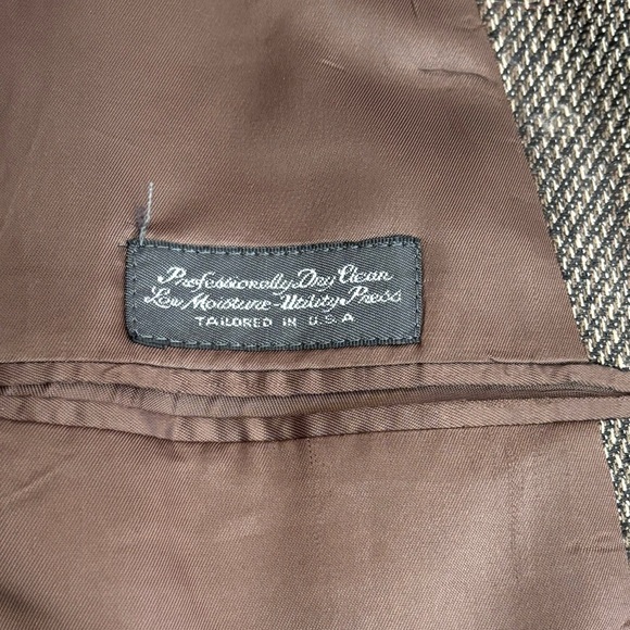 Christian Dior Vintage Suit Jacket 42R | Brown Patterned | Lined | Like New - Picture 5 of 5